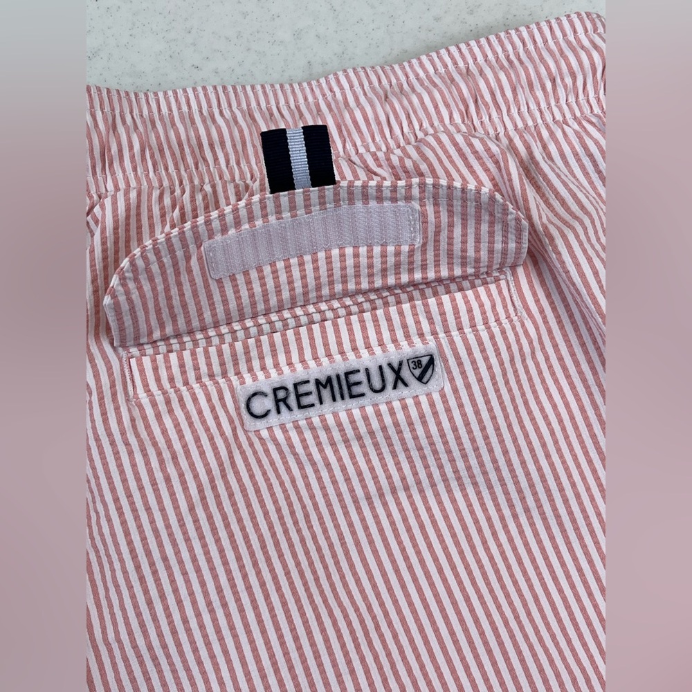 Daniel Cremieux Men’s 5.5” Swim Trunks. Pink and White Stripes. Size 2XL. - Picture 6 of 7